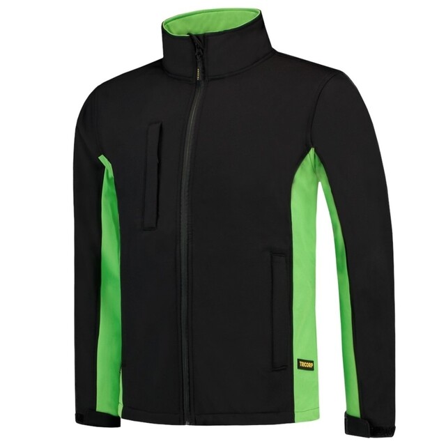 Product image 1 of Tricorp Softshell Jack Bi-Color Zwart/Lime Maat 3XL