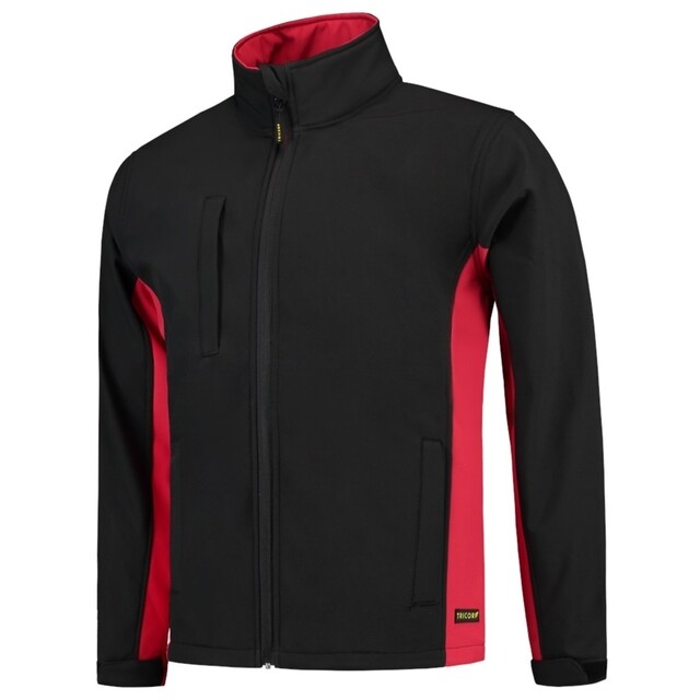 Product image 1 of Tricorp Softshell Jack Bi-Color Zwart/Rood Maat XXL