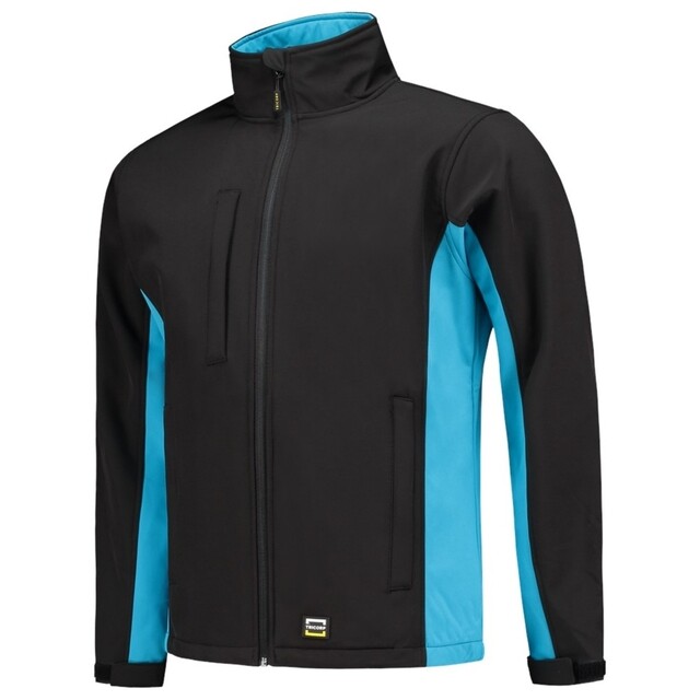 Product image 1 of Tricorp Softshell Jack Bi-Color Zwart/Blauw Maat 3XL