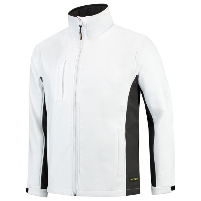 Product image 1 of Tricorp Softshell Jack Bi-Color Wit/Donkergrijs Maat 3XL