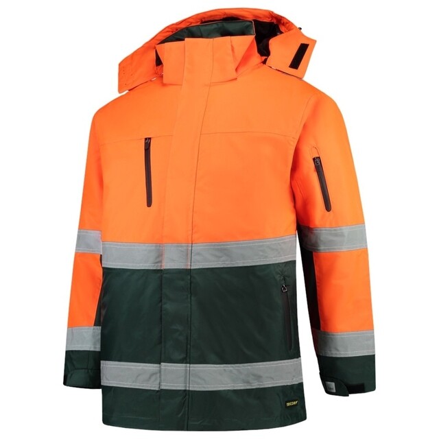 Product image 1 of Tricorp Hi-Vis Parka Jas 403004 Oranje Groen Maat 3XL