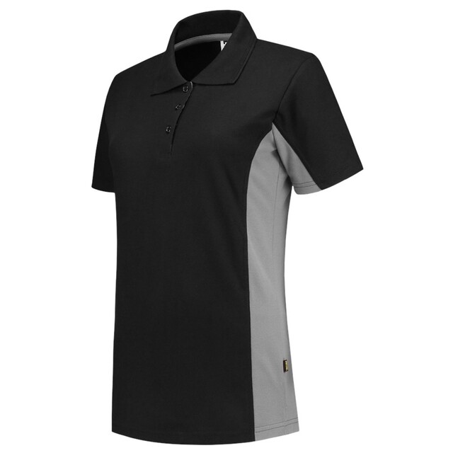 Product image 1 of Poloshirt Bicolor Dames 202003 Blackgrey Xxl