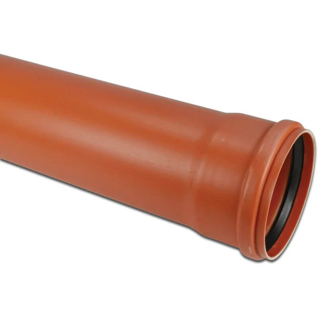 Product image 1 of Afvoerbuis PVC-U 500 mm x 12,3 mm SN4 Manchet x Glad Roodbruin - 5 m