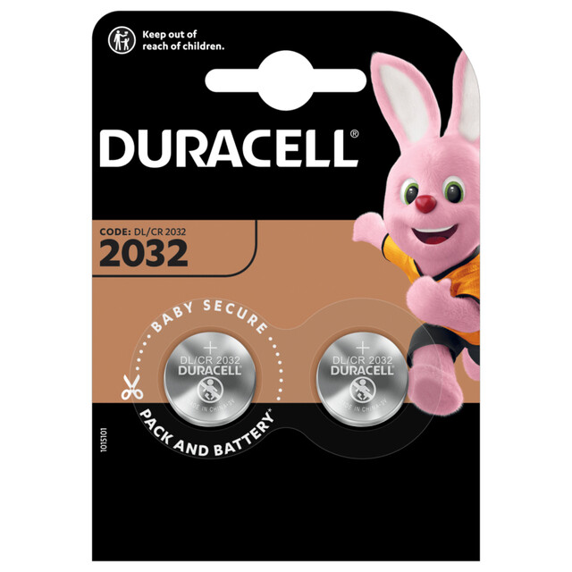 Product image 1 of Duracell Specialty 2032 Lithium knoopcelbatterij, verpakking van 2