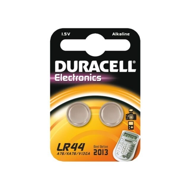 Product image 1 of Duracell Knoopcel Alkaline LR44 2-pack niet oplaadbaar 1,5 volt