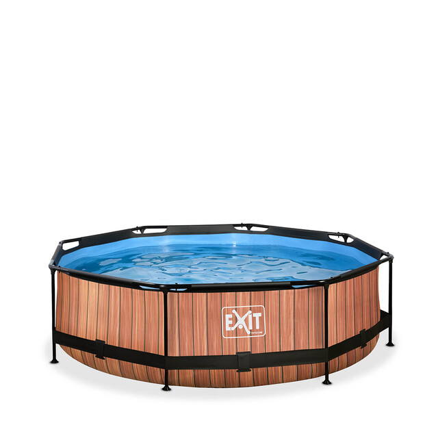 Product image 1 of EXIT Opzetzwembad Wood Bruin Rond - Ø 300 x 76 cm