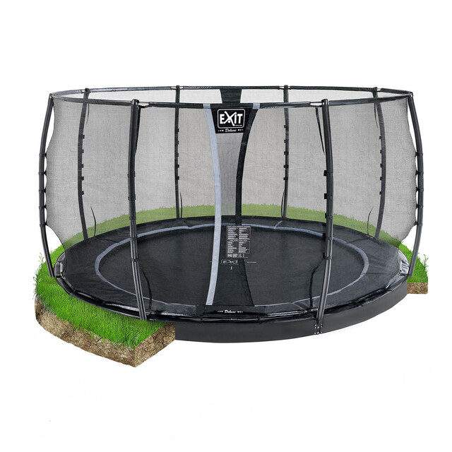 Product image 1 of EXIT Trampoline Dynamic Flatground Zwart - Ø 427 cm Safety Net