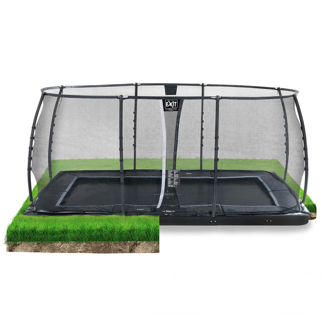 Product image 1 of EXIT Trampoline Dynamic Groundlevel Zwart - 305 x 519 cm