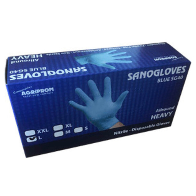 Product image 1 of Sanogloves Melkershandschoenen Nitril SG40 Blauw Maat S - 100 Stuks