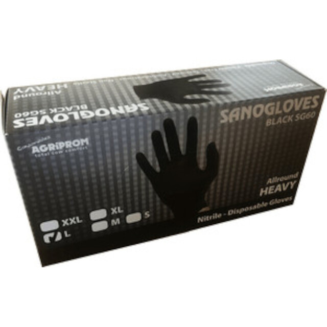 Product image 1 of Sanogloves SG60 Melkhandschoenen Zwart Maat S - 100 Stuks