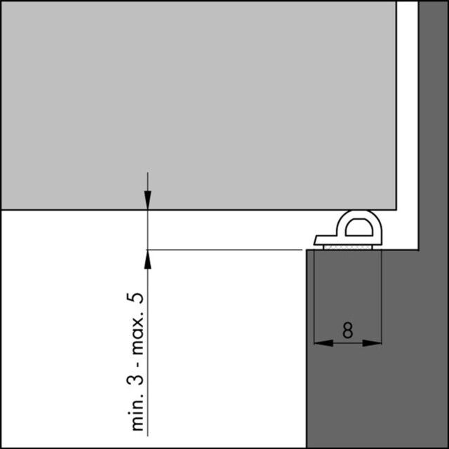 Product image 1 of Tochtband P-Zwart 7,5 (Gemiddelde Kier)