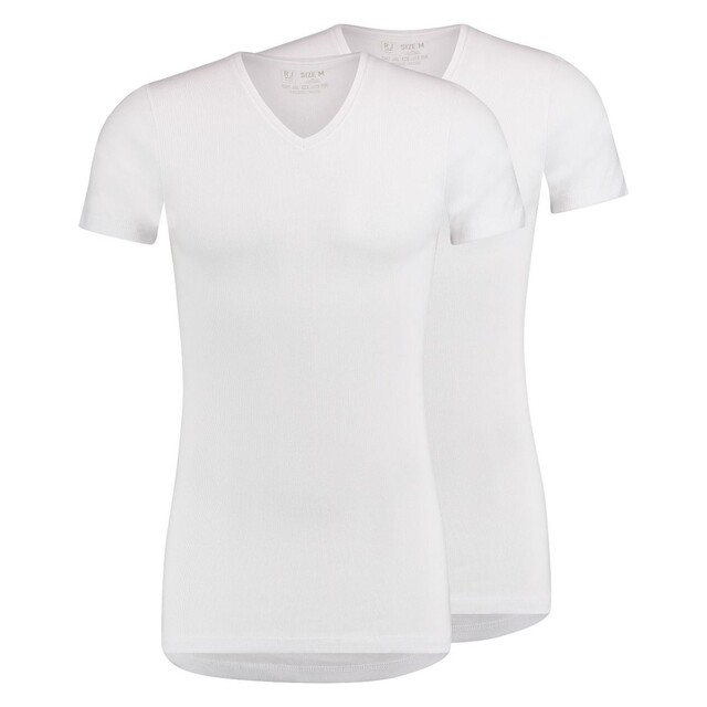 Product image 1 of RJ Everyday 2-Pack Leeuwarden T-Shirt Slim fit V-Hals Wit - Maat XL