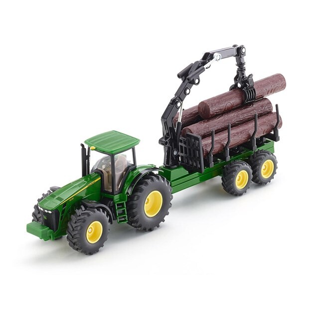 Product image 1 of Siku 1954 - John Deere 8430 met Boomstammentrailer 1:50