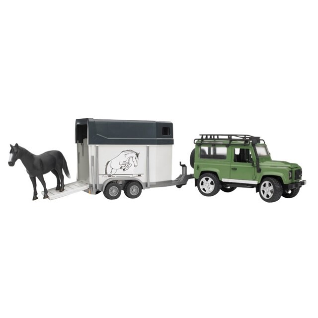 Product image 1 of Bruder 02592 - Land Rover Defender met Paardentrailer 1:16