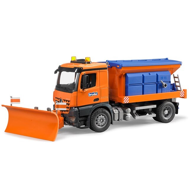 Product image 1 of Bruder 03685 - MB Arocs Strooiwagen met Sneeuwploeg 1:16