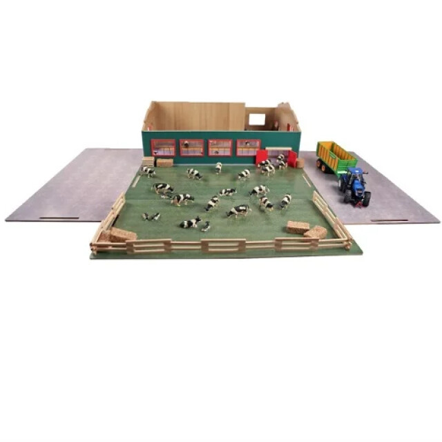 Product image 1 of Kids Globe Loopstal Met Berging En Weiland 1:32 75x61x29cm