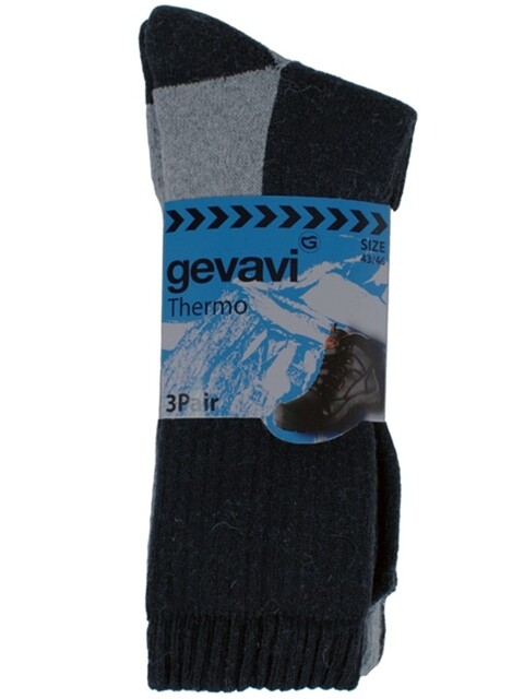 Product image 1 of Gevavi Workwear - Gw83 Thermo Sok 3 Paar/Bundel Grijs/Zwart - 43 - 06 - Grijs / Antraciet