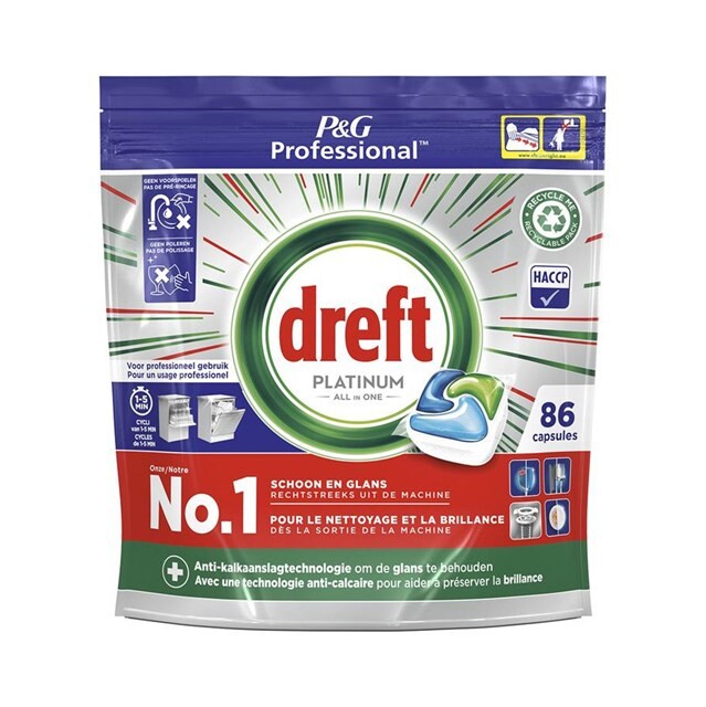 Product image 1 of Dreft Professional Vaatwastabletten All in One - Platinum - 90 stuks