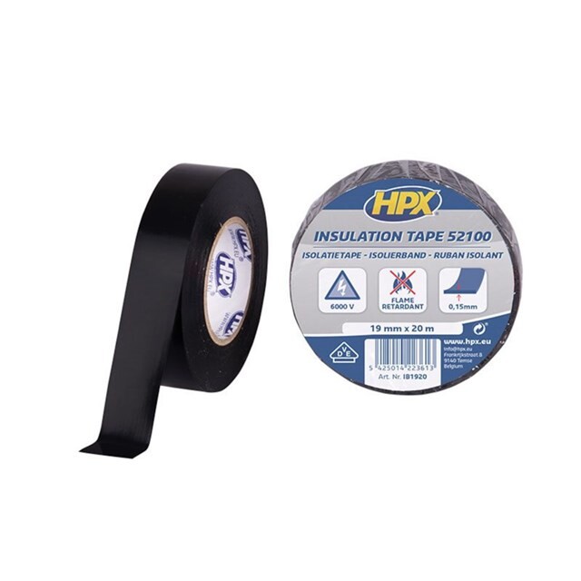 Product image 1 of HPX PVC Isolatietape VDE - Zwart 19 mm x 20 m