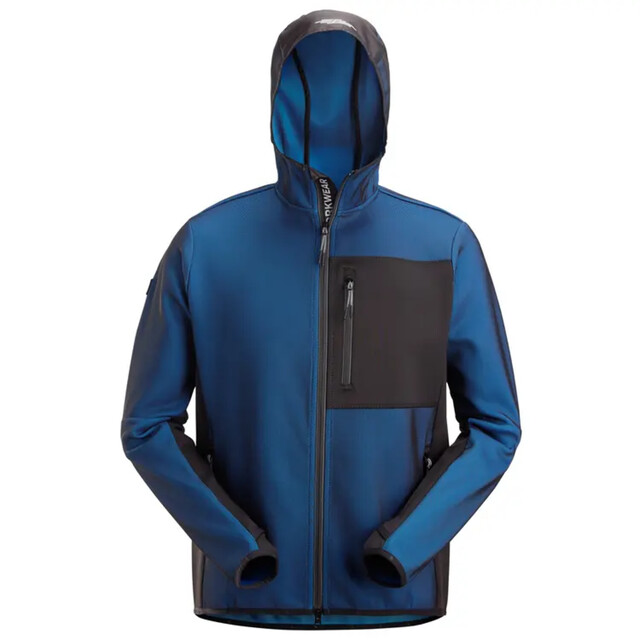 Product image 1 of Snickers Flexiwork 8044 Tussenlaag Hoodie Met Rits Kobaltblauw/Zwart - maat XXL