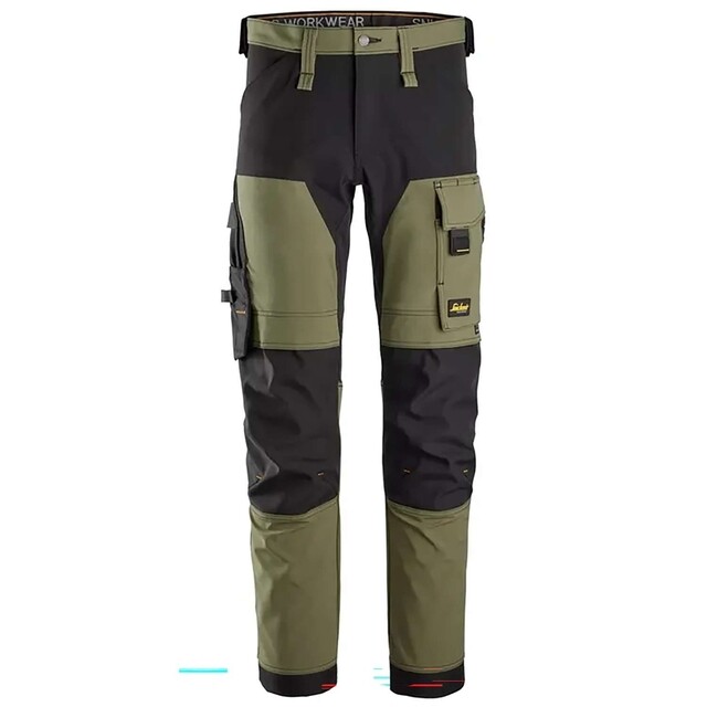 Product image 1 of Snickers Stretch Broek 6375 Khaki Groen - Zwart (3104) Maat 044