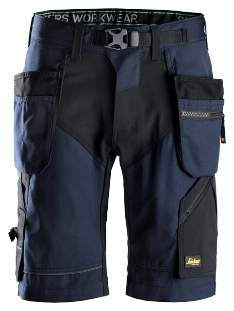 Product image 1 of Snickers Flexiwork, Korte Broek+ Met Holsterzakken, Donker Blauw - Zwart (9504), 046