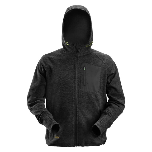 Product image 1 of Snickers Workwear 8041 FlexiWork, Fleece Hoodie Zwart - Maat M