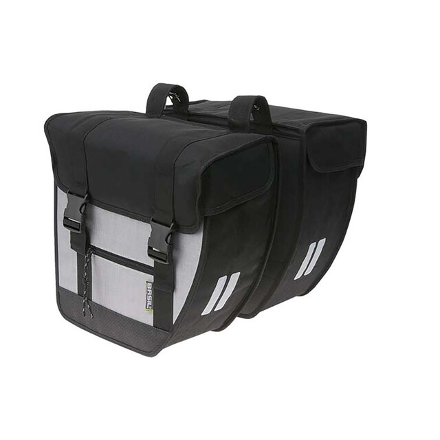 Product image 1 of Basil Tour Dubbele Fietstas 26L- Zwart / Zilver