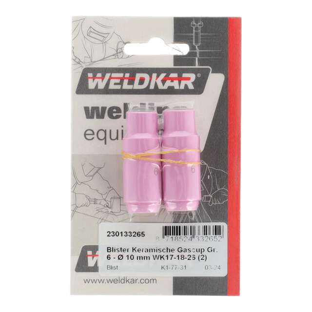 Product image 1 of Weldkar Blister Keramische Gascup Gr. 6 - Ø 10 mm (2 stuks)