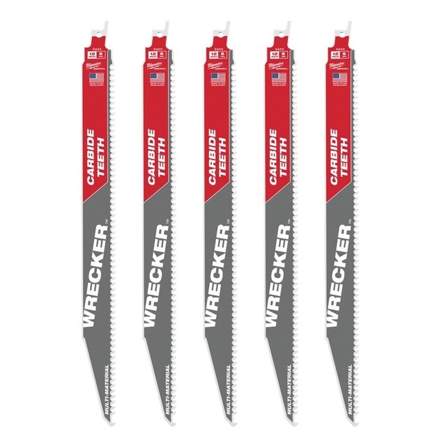 Product image 1 of Milwaukee Reciprozaagblad Sawzall multi mat. Carbide WRECKER 300 mm 6-Tpi (5 stuks)