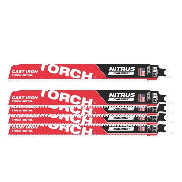 Product image 1 of Milwaukee Reciprozaagblad Sawzall metaal TCT TORCH NITRUS 230 mm 7-Tpi (5 stuks)