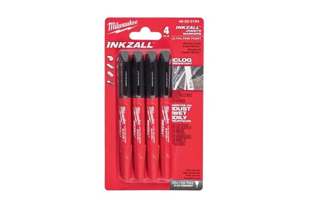 Product image 1 of Milwaukee Marker Inkzall Ultra Fijne Punt 0,6 Mm Zwart Blister (4 Stuks)