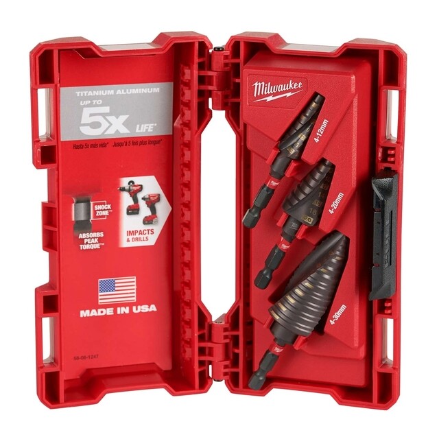Product image 1 of Milwaukee SHOCKWAVE Stappenboren set (4-12/1,4-20/4-30mm)