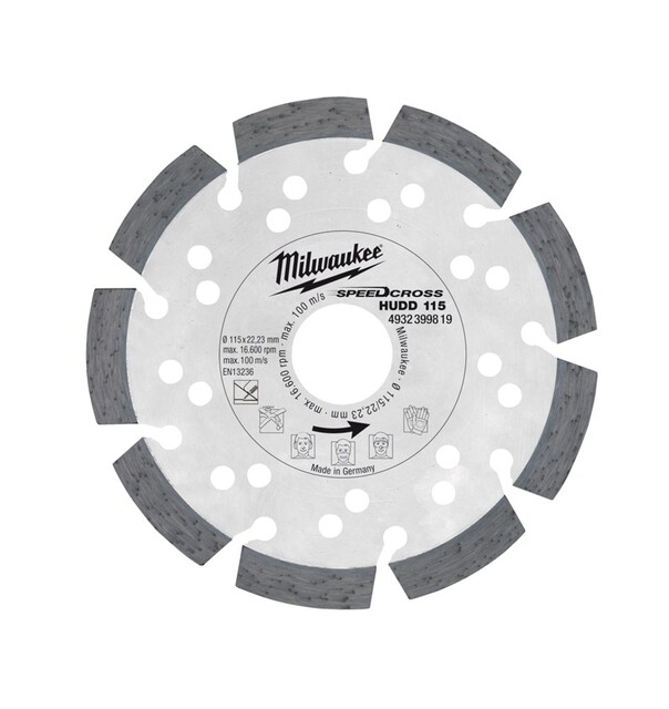 Product image 1 of Milwaukee Diamantslijpschijf beton SpeedCross HUDD 115 mm