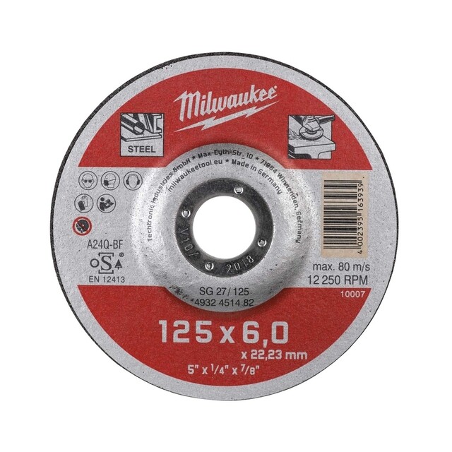 Product image 1 of Milwaukee Afbraamschijf metaal Contractor SG 27 125 x 6 mm (te bestellen per 25)