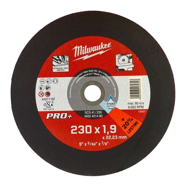 Product image 1 of Milwaukee Doorslijpschijf metaal PRO+ SCS41 230 x 1,9 mm dun 