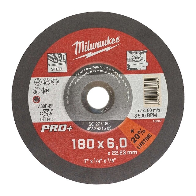 Product image 1 of Milwaukee Afbraamschijf metaal PRO+ SG27 180 x 6 mm (te bestellen per 10)