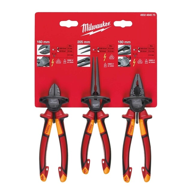 Product image 1 of Milwaukee Tangenset VDE (3-delig) 4932464567/4932464564/4932464572