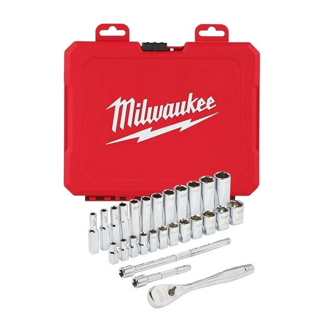 Product image 1 of Milwaukee Doppenset 1/4” FOUR FLAT  (28-delig) 
