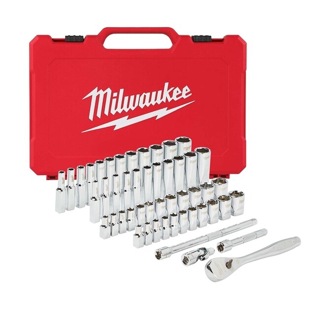 Product image 1 of Milwaukee Doppenset 1/4” FOUR FLAT  incl. Inch maten (50-delig) 