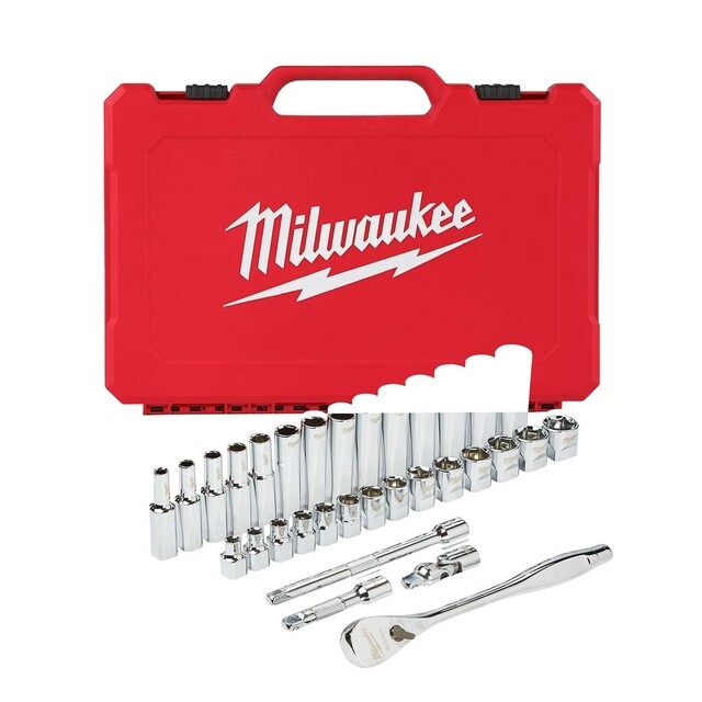 Product image 1 of Milwaukee Doppenset 3/8” FOUR FLAT  (32-delig) 