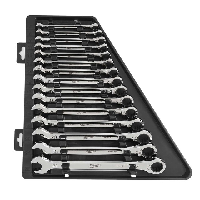 Product image 1 of Milwaukee Ringratel-steeksleutelset MAXBITE  (8-22 mm) (15-delig)
