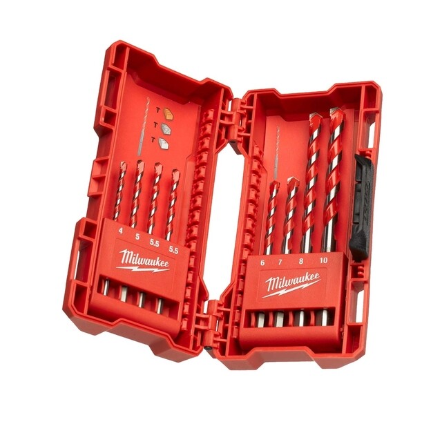 Product image 1 of Milwaukee Betonboren set Premium in kunststof cassette (4 x 90, 5/5,5/5,5/6/7 x 100, 8/10 x 150 mm)