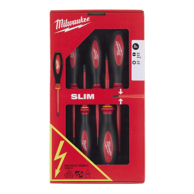 Product image 1 of Milwaukee Schroevendraaierset 1 VDE slim (5-delig) 