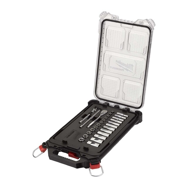 Product image 1 of Milwaukee Doppenset 1/4” FOUR FLAT  in PACKOUT  (28-delig)