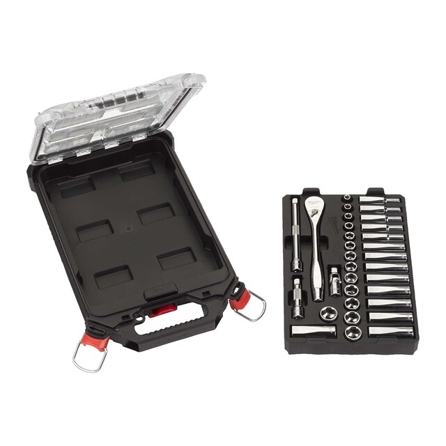Product image 1 of Milwaukee Doppenset 3/8” FOUR FLAT  in PACKOUT  (32-delig)