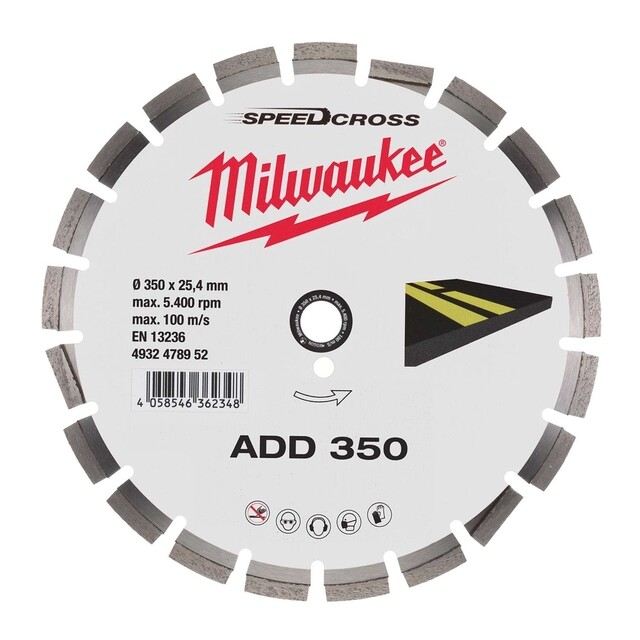 Product image 1 of Milwaukee Diamantslijpschijf beton SpeedCross ADD 350 mm voor Asfalt