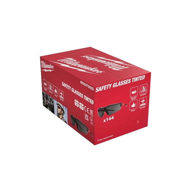 Product image 1 of Milwaukee Bulk veiligheidsbrillen getint - 144 stuks