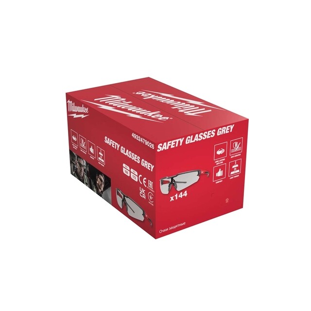 Product image 1 of Milwaukee Bulk veiligheidsbrillen grijs - 144 stuks