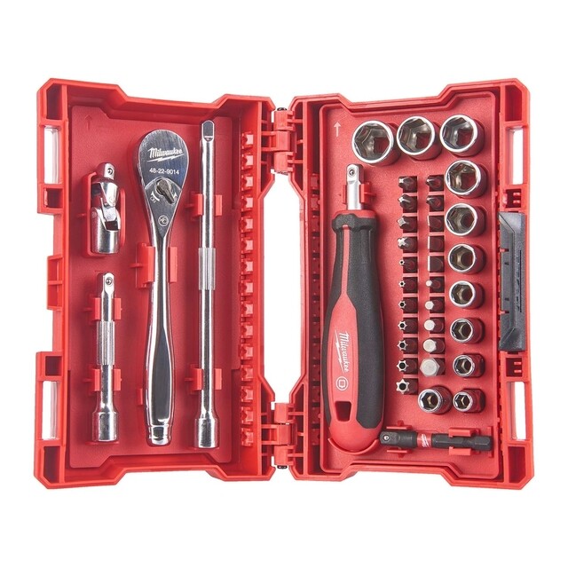 Product image 1 of Milwaukee Doppenset 1/4” FOUR FLAT  incl. Shockwave  bits (38-delig) 